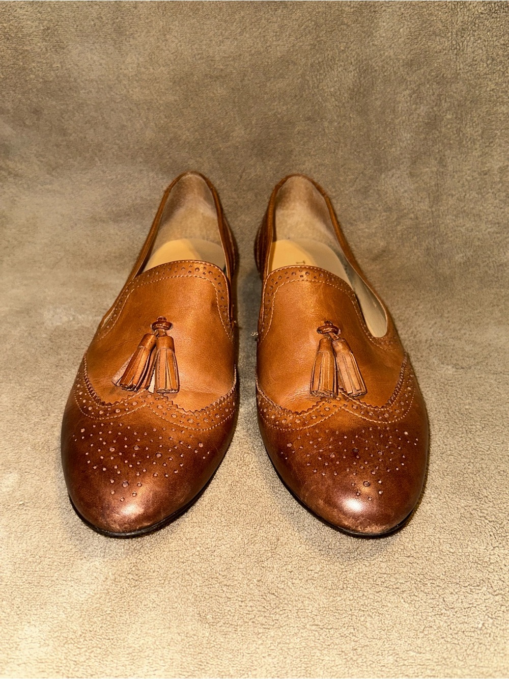 Talbots Women's Tan Leather Tassel Loafers